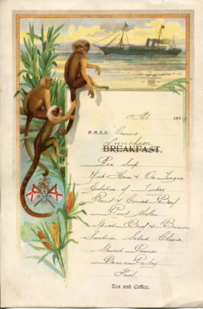 Speisekarte RMSS Orinoco 1899